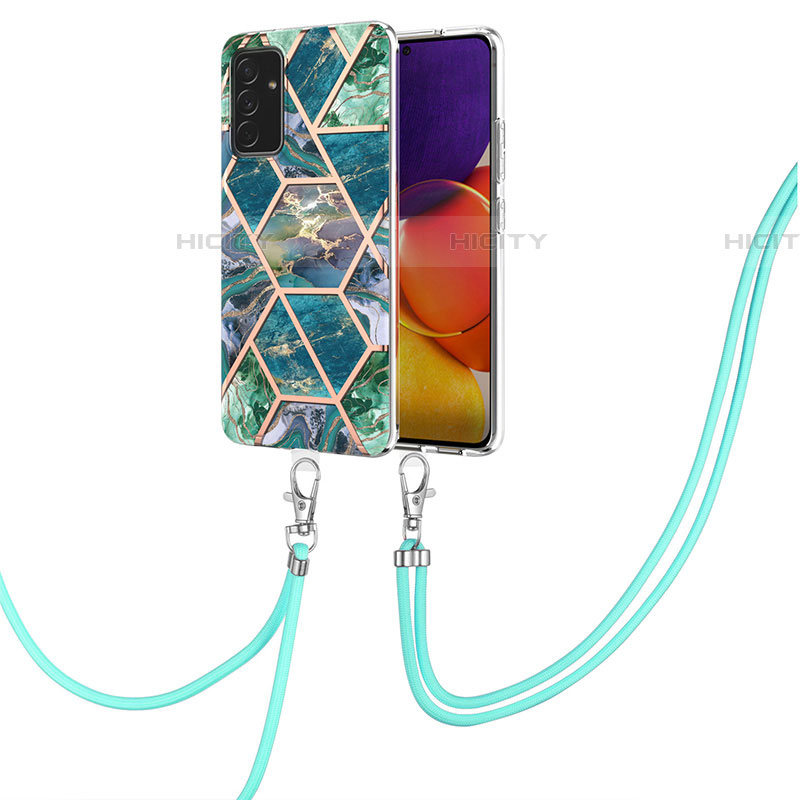 Funda Silicona Gel Goma Patron de Moda Carcasa con Acollador Cordon Lanyard Y01B para Samsung Galaxy A82 5G