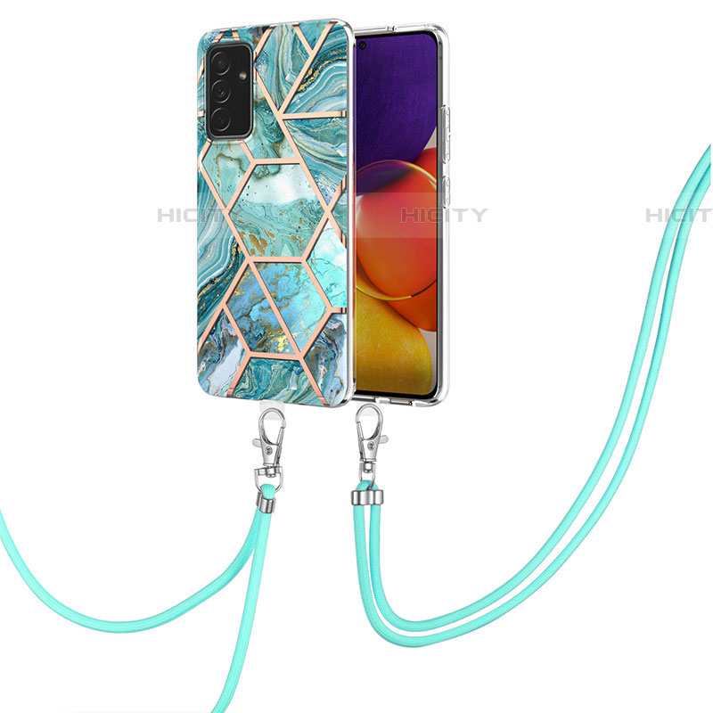 Funda Silicona Gel Goma Patron de Moda Carcasa con Acollador Cordon Lanyard Y01B para Samsung Galaxy A82 5G