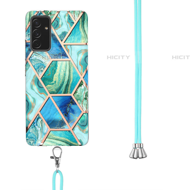 Funda Silicona Gel Goma Patron de Moda Carcasa con Acollador Cordon Lanyard Y01B para Samsung Galaxy A82 5G