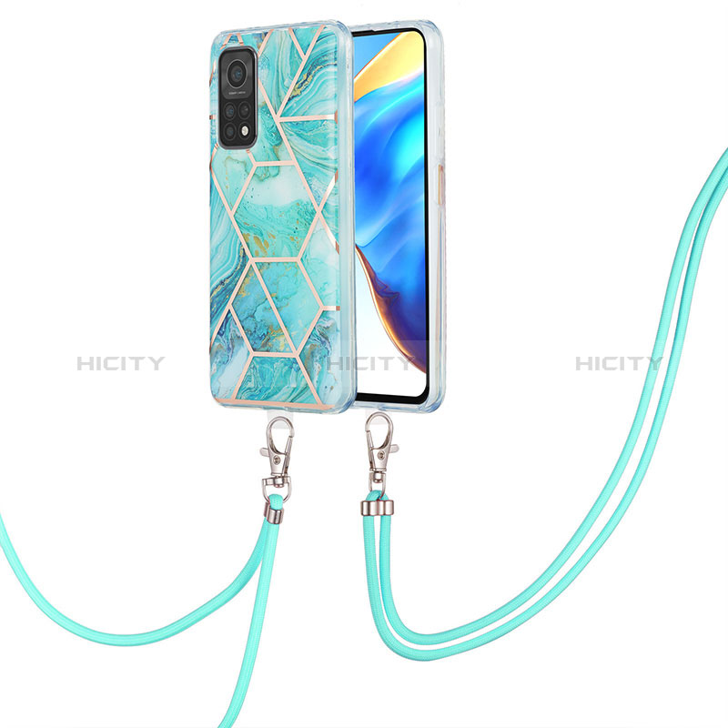 Funda Silicona Gel Goma Patron de Moda Carcasa con Acollador Cordon Lanyard Y01B para Xiaomi Mi 10T 5G