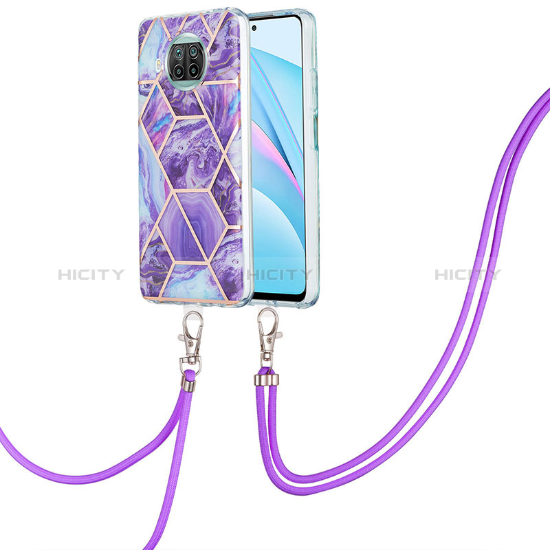 Funda Silicona Gel Goma Patron de Moda Carcasa con Acollador Cordon Lanyard Y01B para Xiaomi Mi 10T Lite 5G