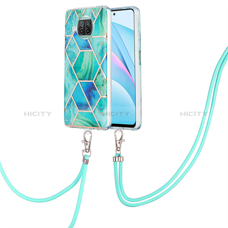 Funda Silicona Gel Goma Patron de Moda Carcasa con Acollador Cordon Lanyard Y01B para Xiaomi Mi 10T Lite 5G