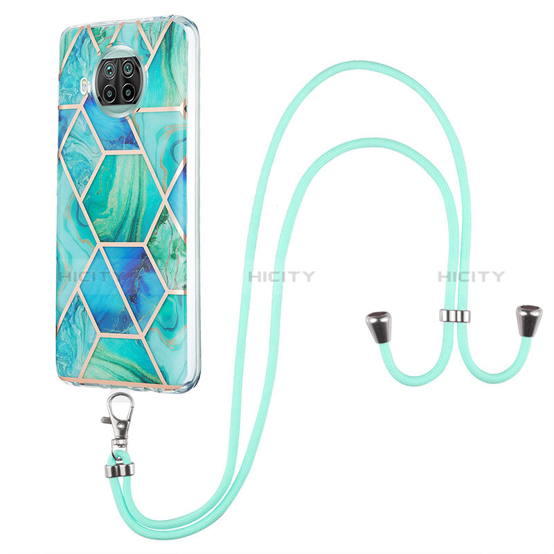 Funda Silicona Gel Goma Patron de Moda Carcasa con Acollador Cordon Lanyard Y01B para Xiaomi Mi 10T Lite 5G