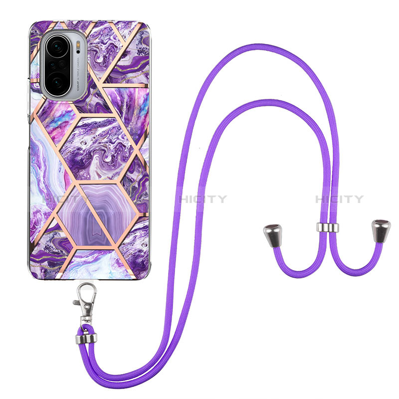 Funda Silicona Gel Goma Patron de Moda Carcasa con Acollador Cordon Lanyard Y01B para Xiaomi Mi 11X Pro 5G