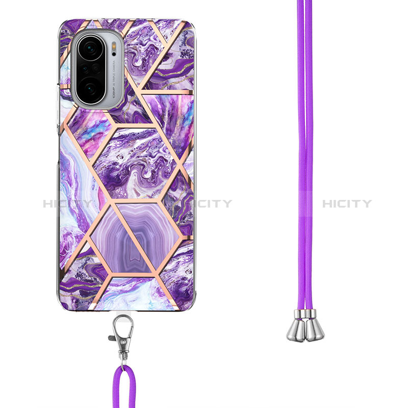 Funda Silicona Gel Goma Patron de Moda Carcasa con Acollador Cordon Lanyard Y01B para Xiaomi Mi 11X Pro 5G