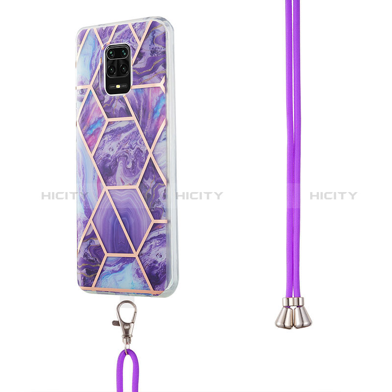 Funda Silicona Gel Goma Patron de Moda Carcasa con Acollador Cordon Lanyard Y01B para Xiaomi Poco M2 Pro