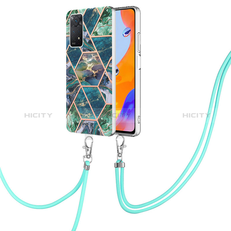 Funda Silicona Gel Goma Patron de Moda Carcasa con Acollador Cordon Lanyard Y01B para Xiaomi Redmi Note 11 Pro 5G