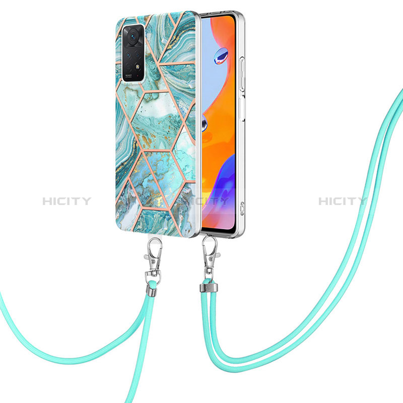 Funda Silicona Gel Goma Patron de Moda Carcasa con Acollador Cordon Lanyard Y01B para Xiaomi Redmi Note 11 Pro 5G