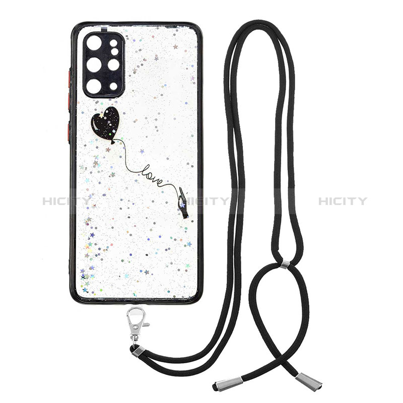 Funda Silicona Gel Goma Patron de Moda Carcasa con Acollador Cordon Lanyard Y01X para Samsung Galaxy S20 Plus 5G