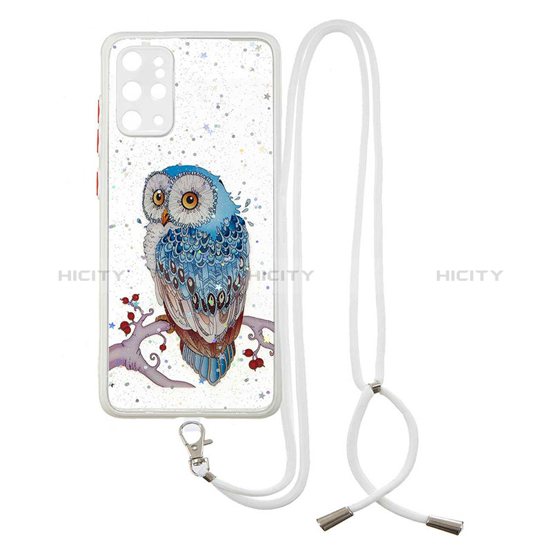 Funda Silicona Gel Goma Patron de Moda Carcasa con Acollador Cordon Lanyard Y01X para Samsung Galaxy S20 Plus 5G Multicolor