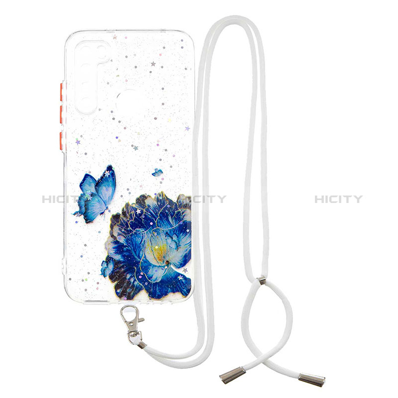 Funda Silicona Gel Goma Patron de Moda Carcasa con Acollador Cordon Lanyard Y01X para Xiaomi Redmi Note 8 (2021)