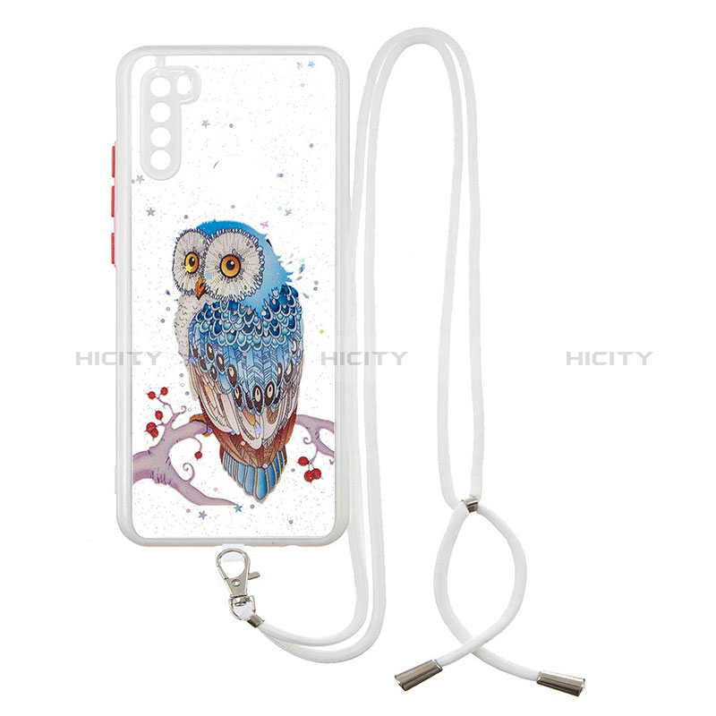 Funda Silicona Gel Goma Patron de Moda Carcasa con Acollador Cordon Lanyard Y01X para Xiaomi Redmi Note 8 (2021)