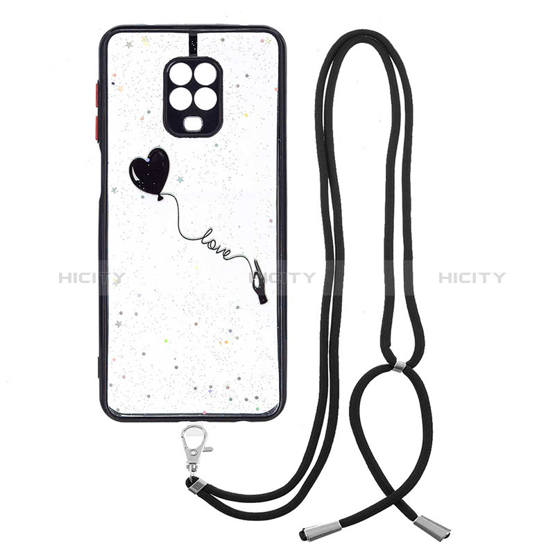 Funda Silicona Gel Goma Patron de Moda Carcasa con Acollador Cordon Lanyard Y01X para Xiaomi Redmi Note 9 Pro