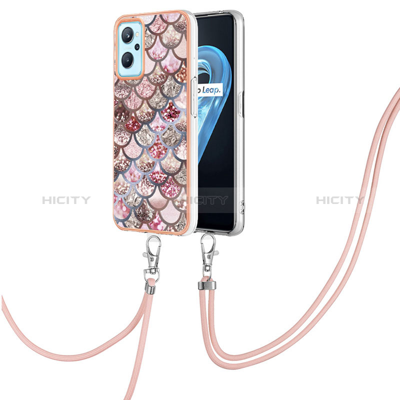 Funda Silicona Gel Goma Patron de Moda Carcasa con Acollador Cordon Lanyard Y03B para Oppo K10 4G