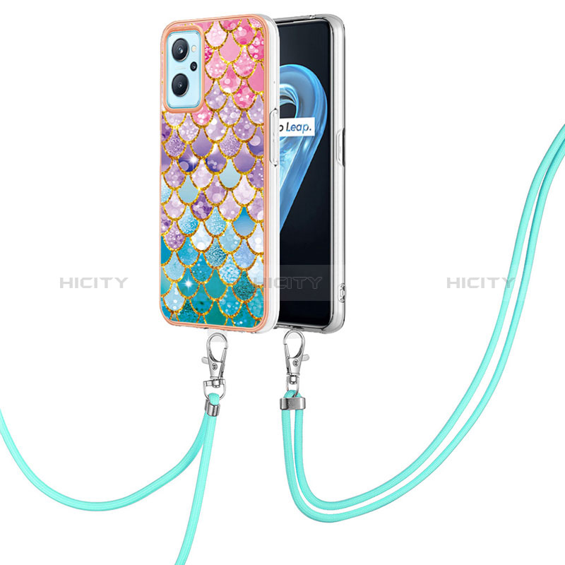 Funda Silicona Gel Goma Patron de Moda Carcasa con Acollador Cordon Lanyard Y03B para Oppo K10 4G