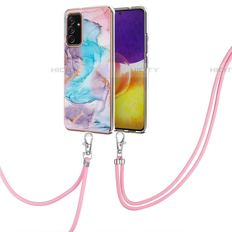 Funda Silicona Gel Goma Patron de Moda Carcasa con Acollador Cordon Lanyard Y03B para Samsung Galaxy A82 5G