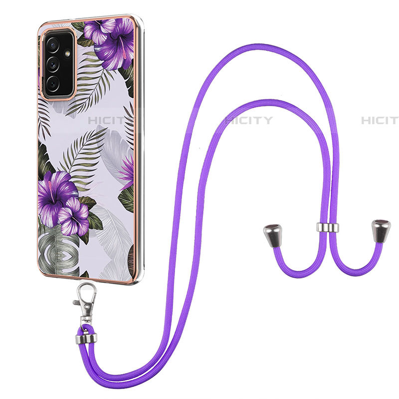 Funda Silicona Gel Goma Patron de Moda Carcasa con Acollador Cordon Lanyard Y03B para Samsung Galaxy A82 5G