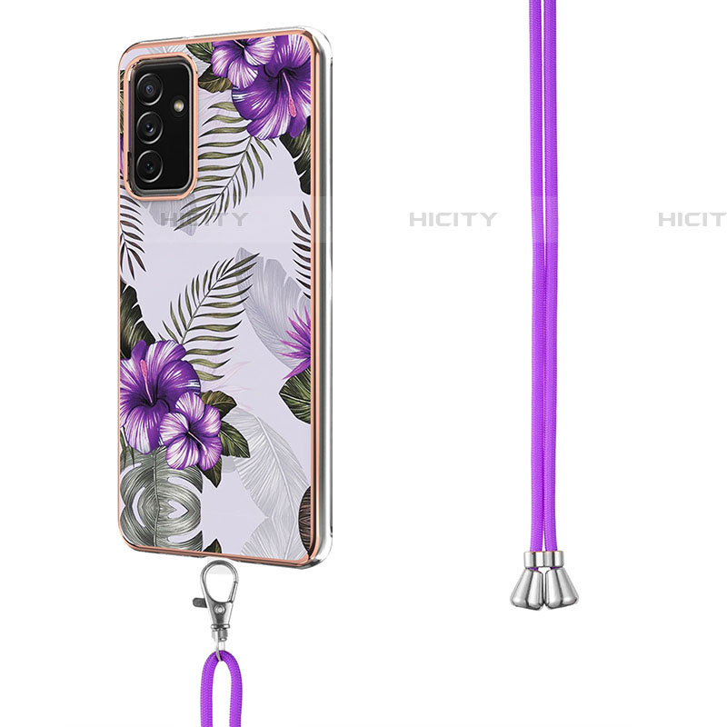 Funda Silicona Gel Goma Patron de Moda Carcasa con Acollador Cordon Lanyard Y03B para Samsung Galaxy A82 5G