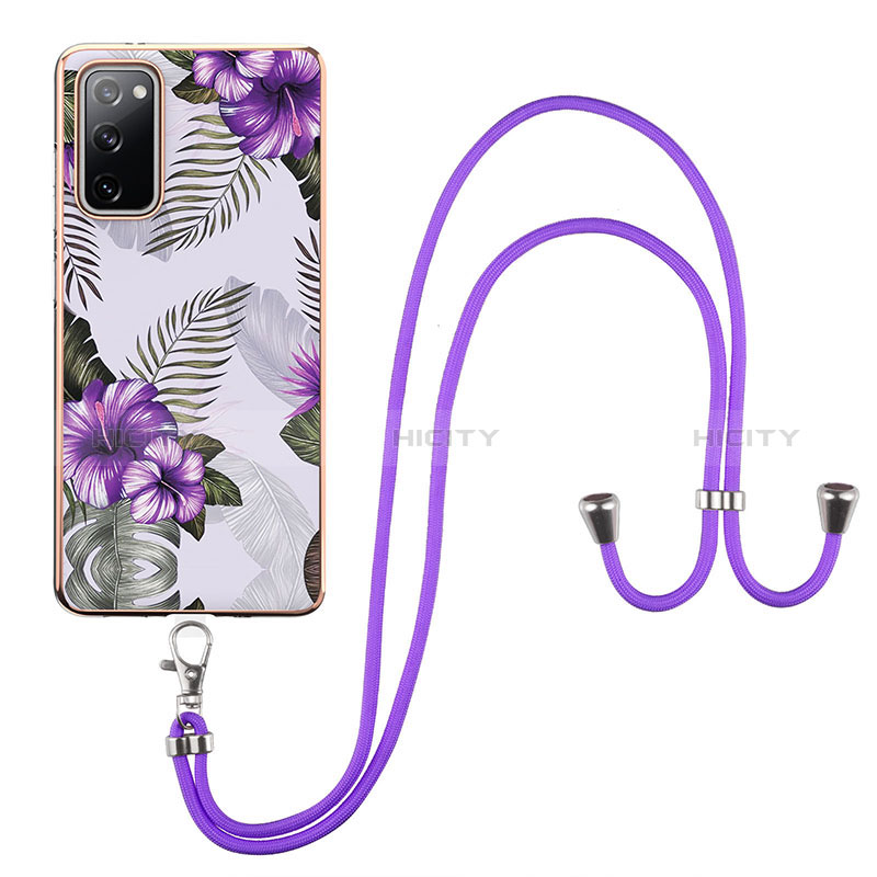 Funda Silicona Gel Goma Patron de Moda Carcasa con Acollador Cordon Lanyard Y03B para Samsung Galaxy S20 Lite 5G