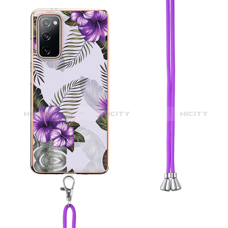 Funda Silicona Gel Goma Patron de Moda Carcasa con Acollador Cordon Lanyard Y03B para Samsung Galaxy S20 Lite 5G