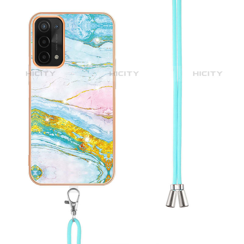 Funda Silicona Gel Goma Patron de Moda Carcasa con Acollador Cordon Lanyard Y05B para OnePlus Nord N200 5G