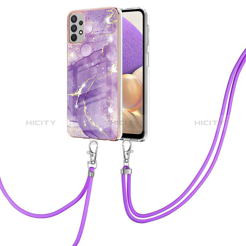 Funda Silicona Gel Goma Patron de Moda Carcasa con Acollador Cordon Lanyard Y05B para Samsung Galaxy A23 5G