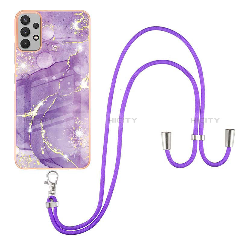 Funda Silicona Gel Goma Patron de Moda Carcasa con Acollador Cordon Lanyard Y05B para Samsung Galaxy A23 5G