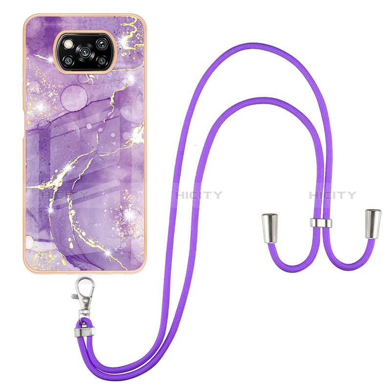 Funda Silicona Gel Goma Patron de Moda Carcasa con Acollador Cordon Lanyard Y05B para Xiaomi Poco X3 NFC