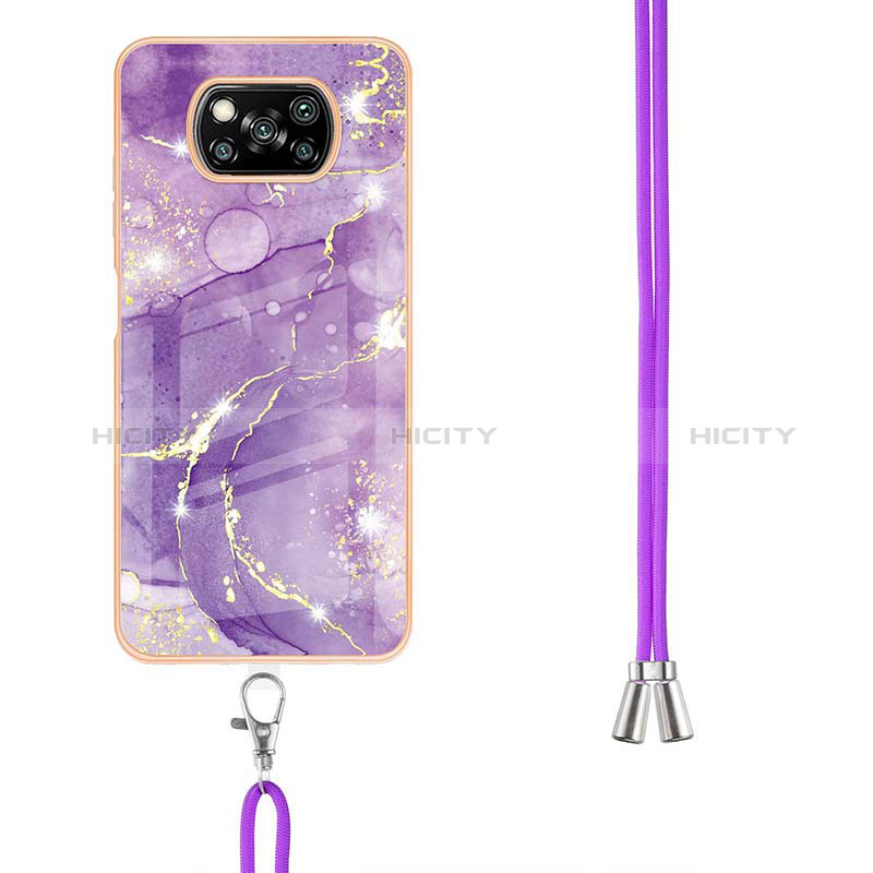 Funda Silicona Gel Goma Patron de Moda Carcasa con Acollador Cordon Lanyard Y05B para Xiaomi Poco X3 Pro