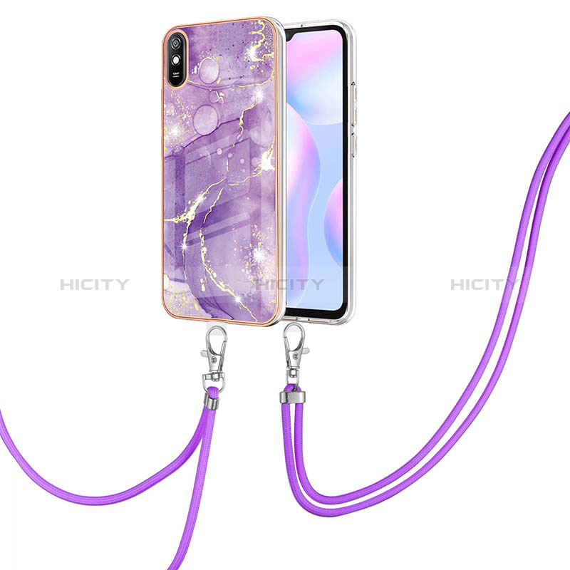 Funda Silicona Gel Goma Patron de Moda Carcasa con Acollador Cordon Lanyard Y05B para Xiaomi Redmi 9AT