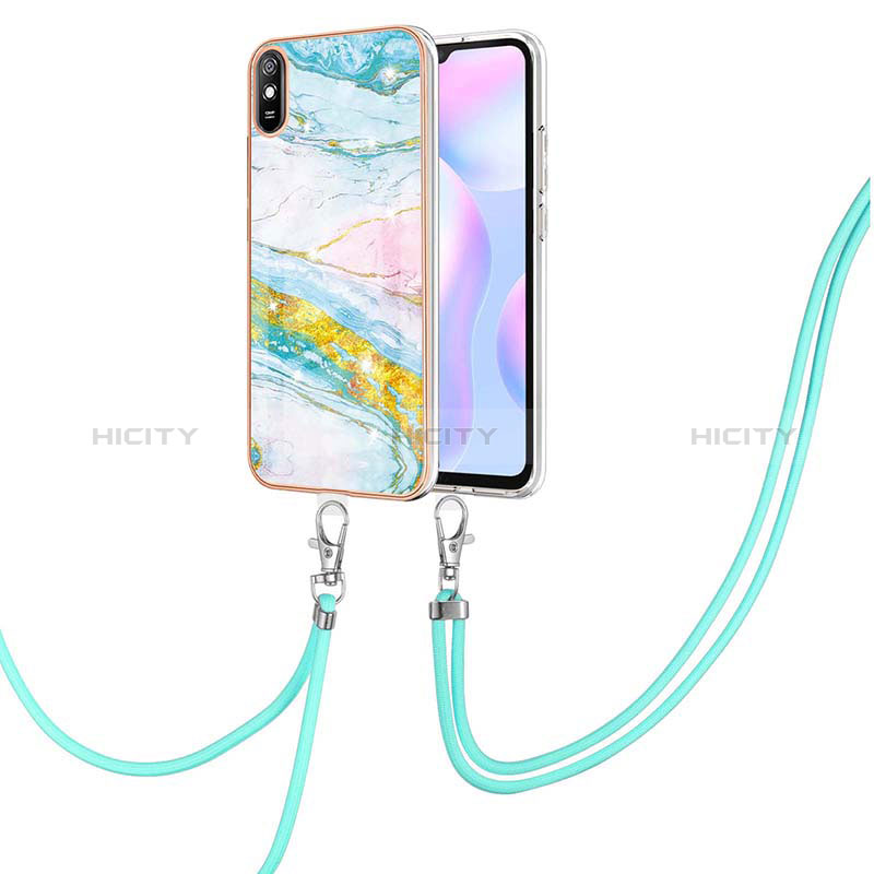 Funda Silicona Gel Goma Patron de Moda Carcasa con Acollador Cordon Lanyard Y05B para Xiaomi Redmi 9AT