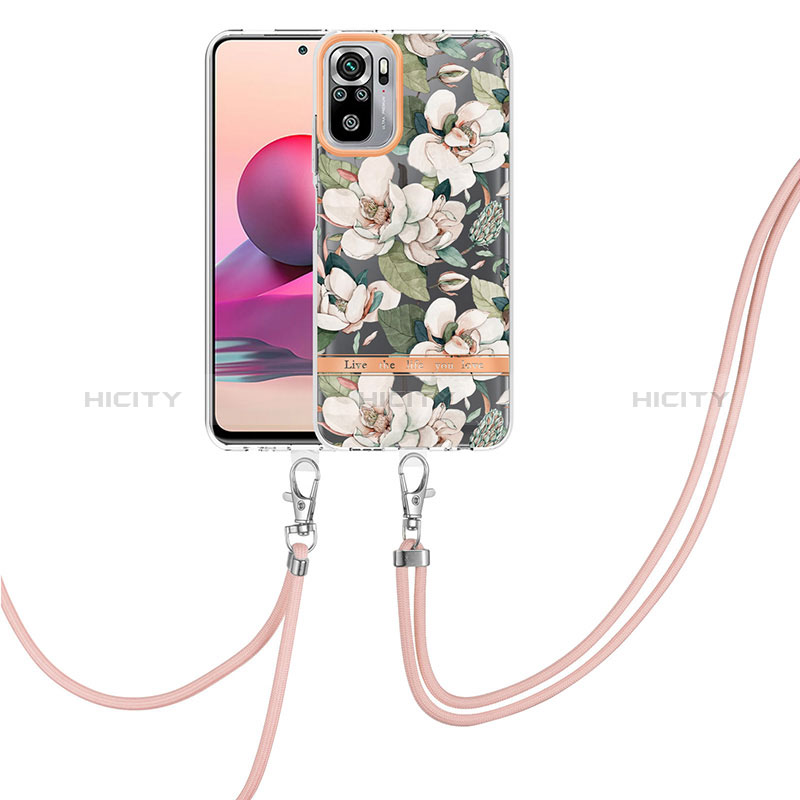 Funda Silicona Gel Goma Patron de Moda Carcasa con Acollador Cordon Lanyard Y06B para Xiaomi Redmi Note 10 4G