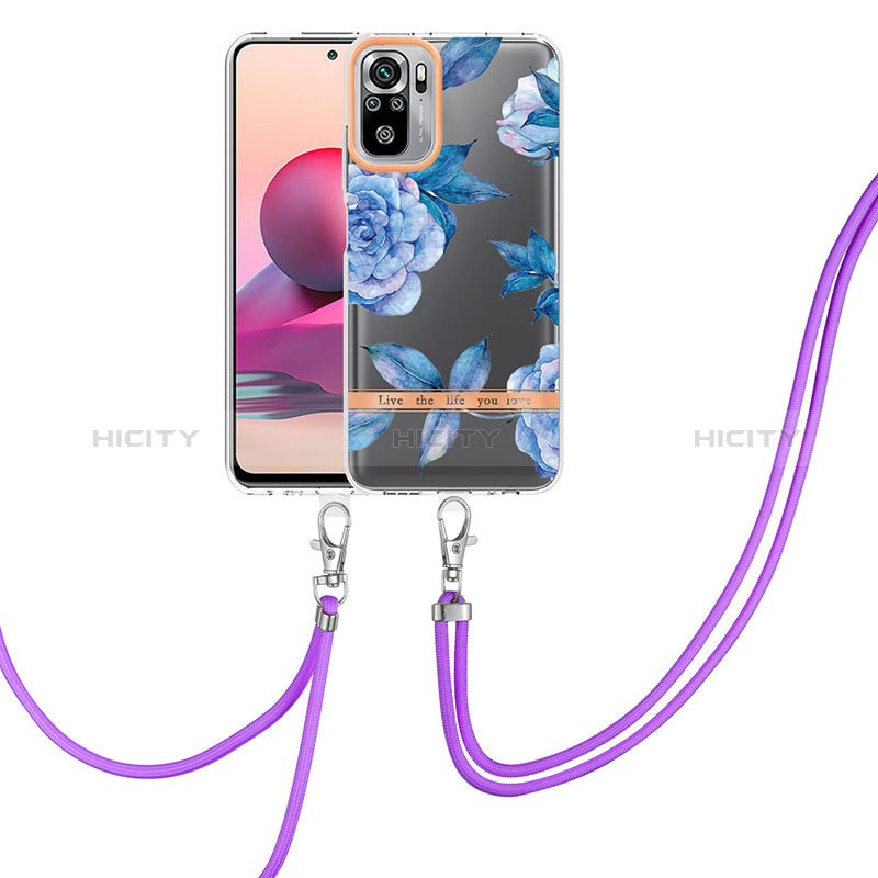 Funda Silicona Gel Goma Patron de Moda Carcasa con Acollador Cordon Lanyard Y06B para Xiaomi Redmi Note 10 4G