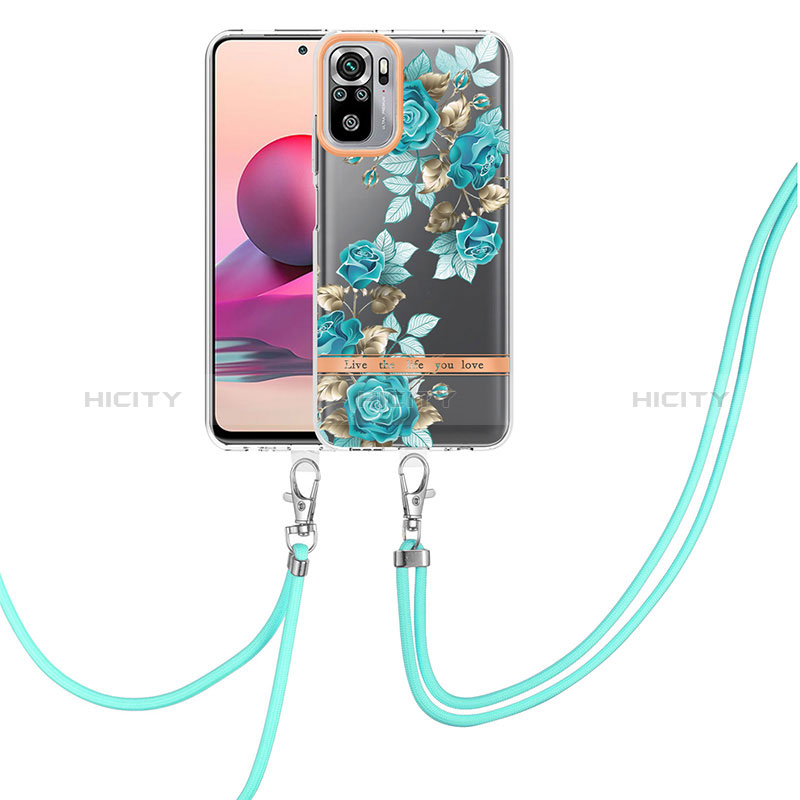 Funda Silicona Gel Goma Patron de Moda Carcasa con Acollador Cordon Lanyard Y06B para Xiaomi Redmi Note 10 4G