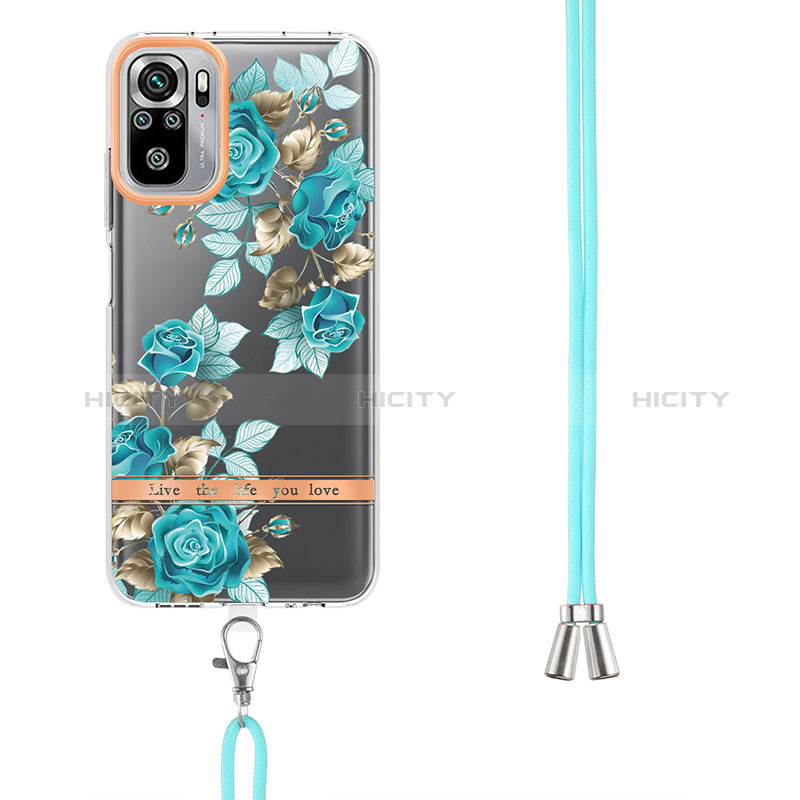 Funda Silicona Gel Goma Patron de Moda Carcasa con Acollador Cordon Lanyard Y06B para Xiaomi Redmi Note 10 4G