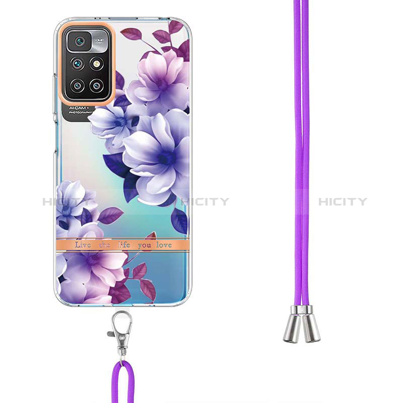 Funda Silicona Gel Goma Patron de Moda Carcasa con Acollador Cordon Lanyard Y06B para Xiaomi Redmi Note 11 4G (2021)