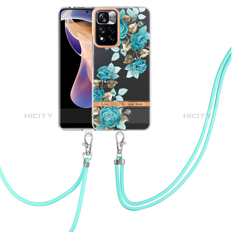 Funda Silicona Gel Goma Patron de Moda Carcasa con Acollador Cordon Lanyard Y06B para Xiaomi Redmi Note 11 Pro+ Plus 5G