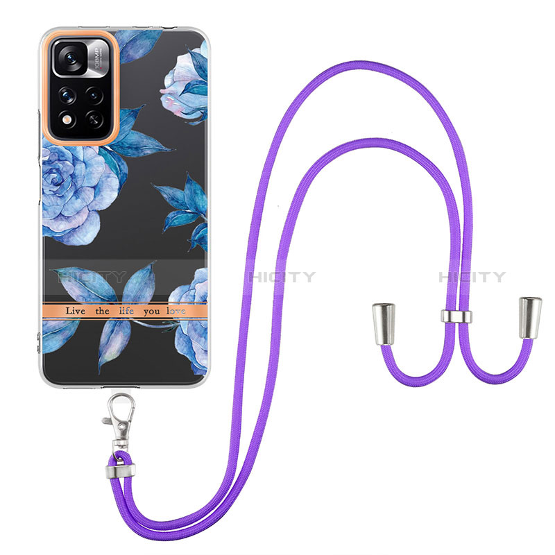 Funda Silicona Gel Goma Patron de Moda Carcasa con Acollador Cordon Lanyard Y06B para Xiaomi Redmi Note 11 Pro+ Plus 5G