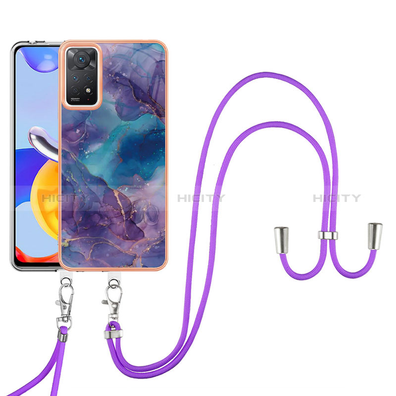 Funda Silicona Gel Goma Patron de Moda Carcasa con Acollador Cordon Lanyard YB1 para Xiaomi Redmi Note 11 Pro 5G