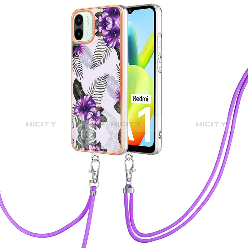 Funda Silicona Gel Goma Patron de Moda Carcasa con Acollador Cordon Lanyard YB3 para Xiaomi Poco C50