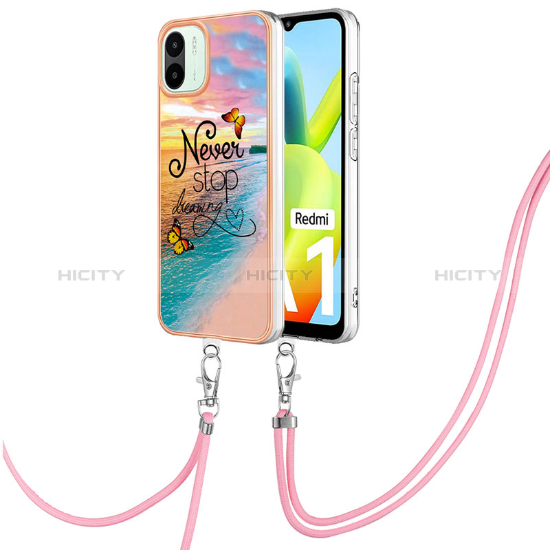 Funda Silicona Gel Goma Patron de Moda Carcasa con Acollador Cordon Lanyard YB3 para Xiaomi Poco C50