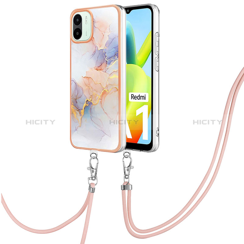 Funda Silicona Gel Goma Patron de Moda Carcasa con Acollador Cordon Lanyard YB3 para Xiaomi Poco C50