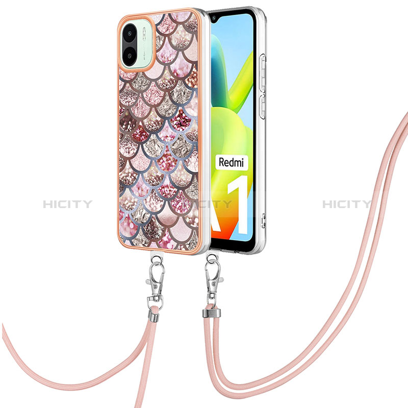 Funda Silicona Gel Goma Patron de Moda Carcasa con Acollador Cordon Lanyard YB3 para Xiaomi Poco C50