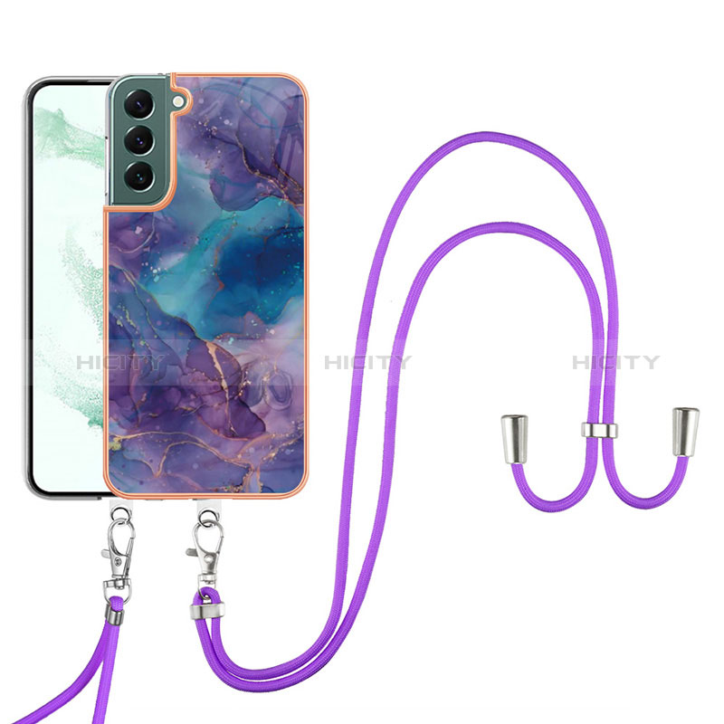 Funda Silicona Gel Goma Patron de Moda Carcasa con Acollador Cordon Lanyard YB7 para Samsung Galaxy S23 Plus 5G