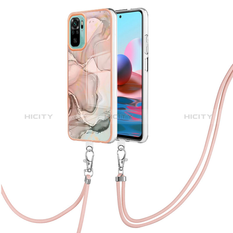 Funda Silicona Gel Goma Patron de Moda Carcasa con Acollador Cordon Lanyard YB7 para Xiaomi Poco M5S