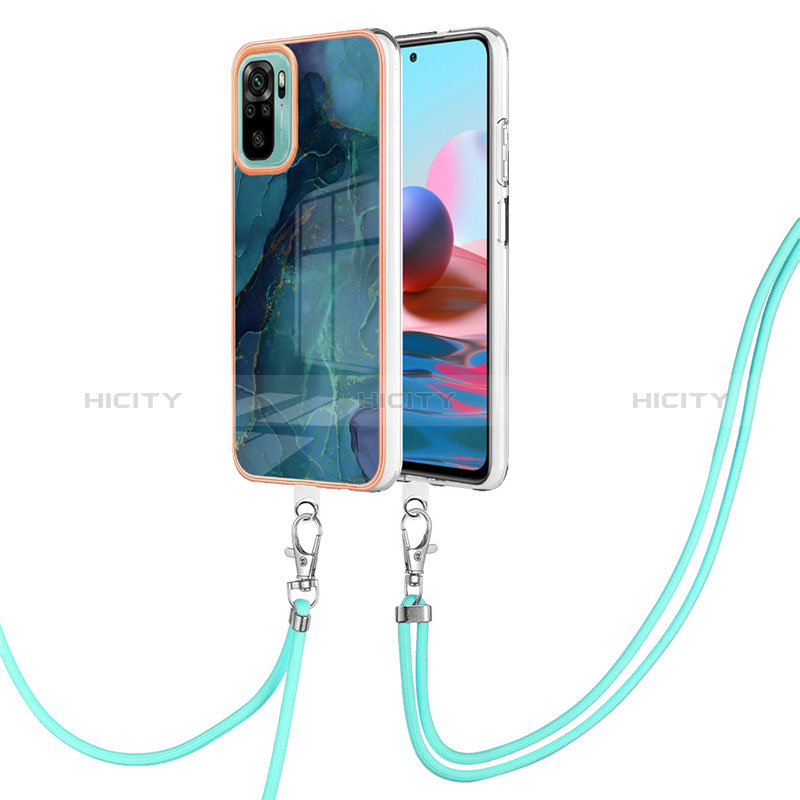 Funda Silicona Gel Goma Patron de Moda Carcasa con Acollador Cordon Lanyard YB7 para Xiaomi Poco M5S