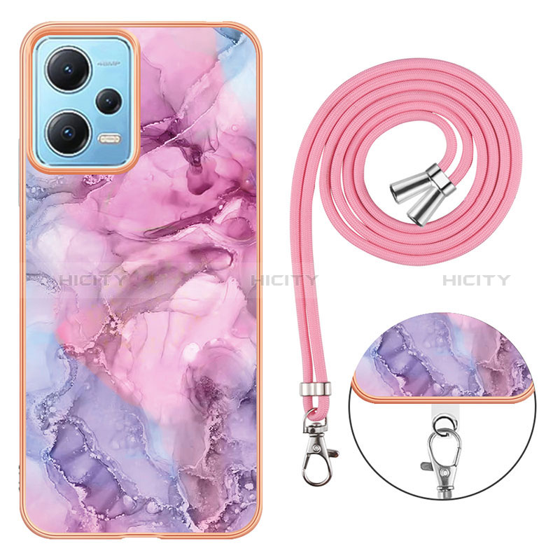 Funda Silicona Gel Goma Patron de Moda Carcasa con Acollador Cordon Lanyard YB7 para Xiaomi Poco X5 5G