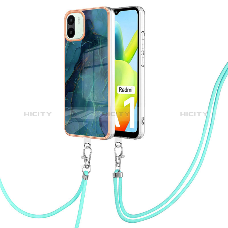 Funda Silicona Gel Goma Patron de Moda Carcasa con Acollador Cordon Lanyard YB7 para Xiaomi Redmi A1