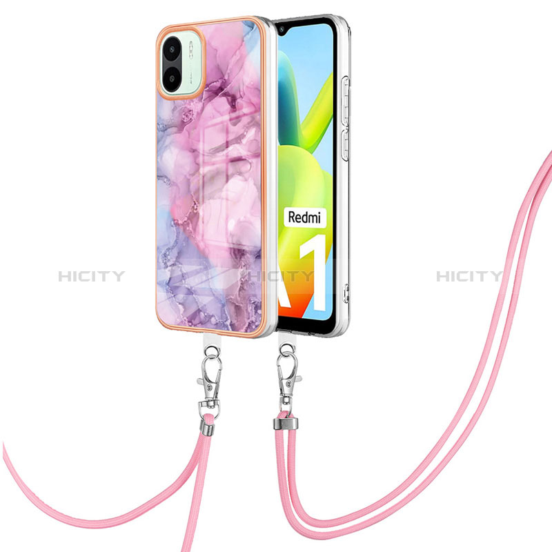 Funda Silicona Gel Goma Patron de Moda Carcasa con Acollador Cordon Lanyard YB7 para Xiaomi Redmi A2 Plus