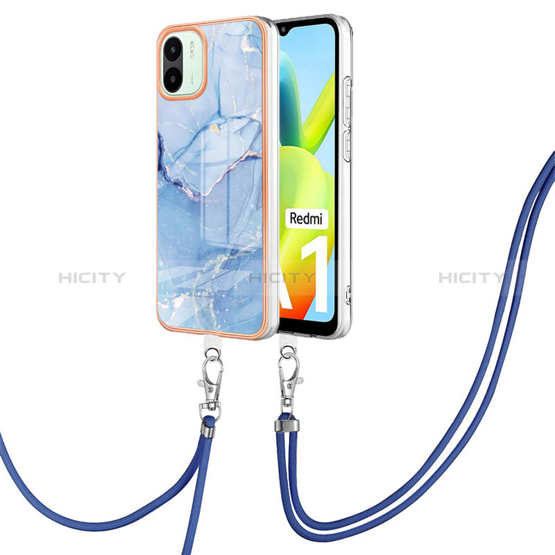 Funda Silicona Gel Goma Patron de Moda Carcasa con Acollador Cordon Lanyard YB7 para Xiaomi Redmi A2 Plus